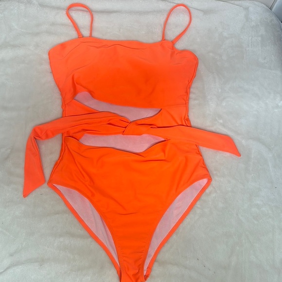 Vibrant Orange One Piece Swimsuit - Picture 1 of 9